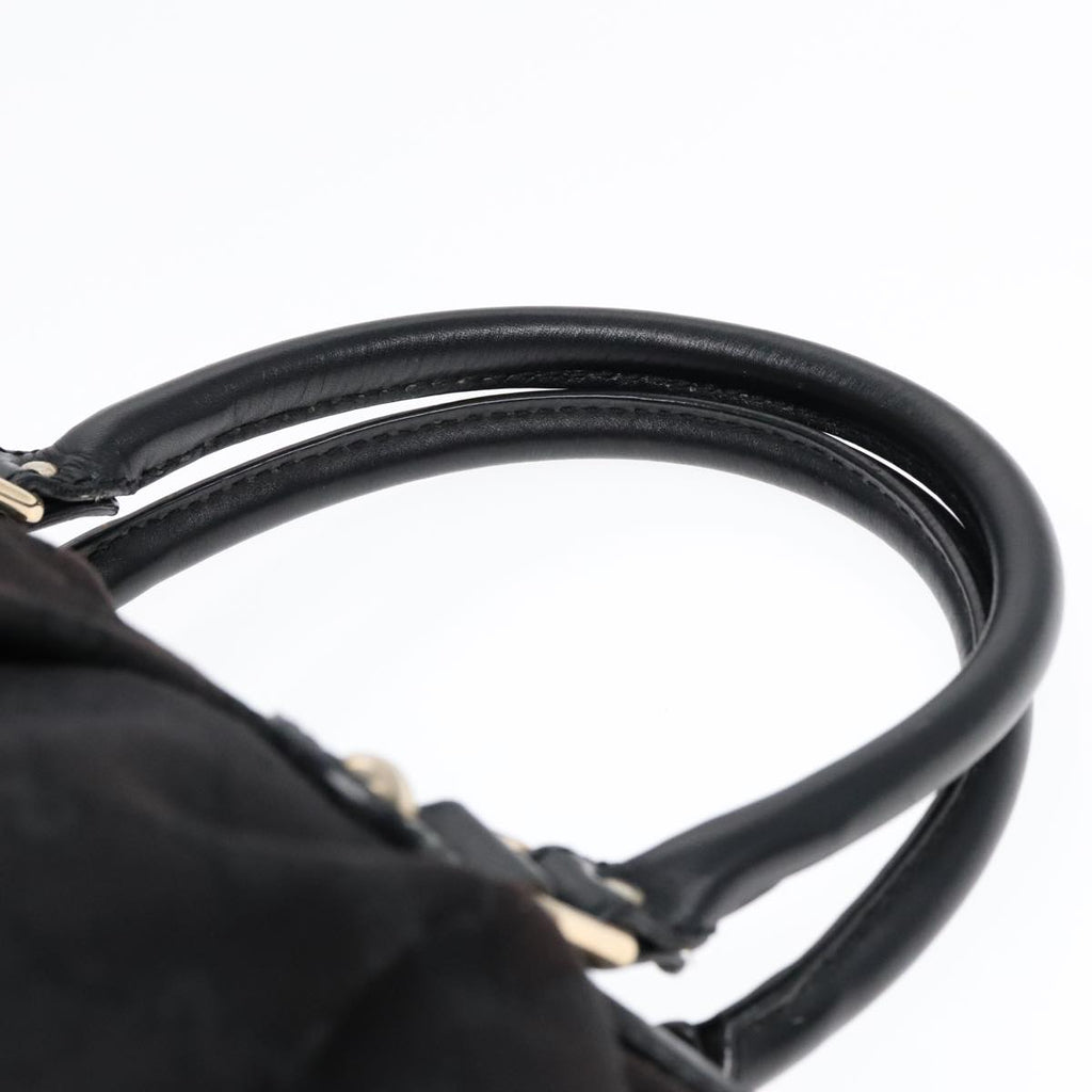 GUCCI GG Canvas Hand Bag 2way Black Gold 247902 91392