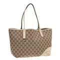GUCCI GG Canvas Shoulder Bag Beige Gold 169946 91396