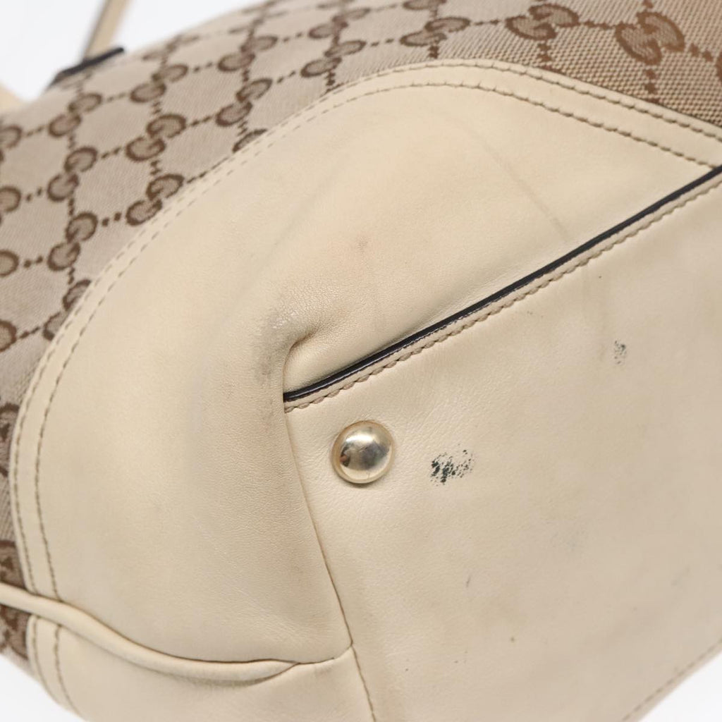GUCCI GG Canvas Shoulder Bag Beige Gold 169946 91396