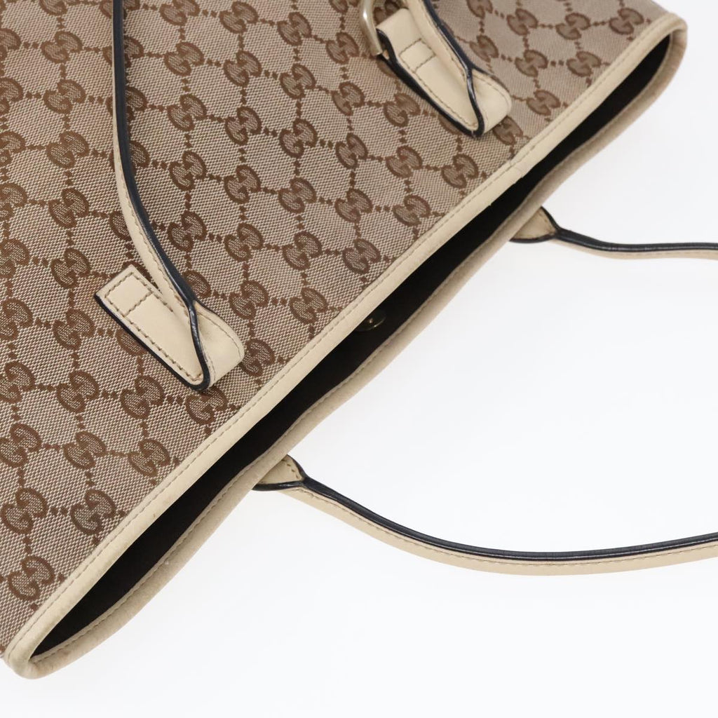 GUCCI GG Canvas Shoulder Bag Beige Gold 169946 91396