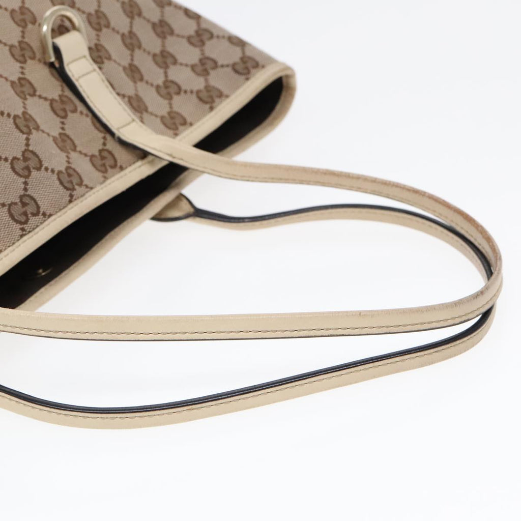 GUCCI GG Canvas Shoulder Bag Beige Gold 169946 91396