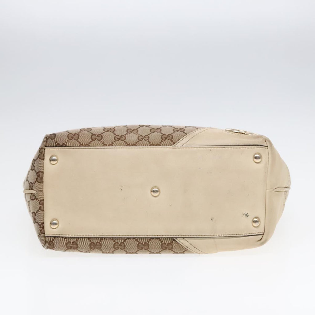 GUCCI GG Canvas Shoulder Bag Beige Gold 169946 91396
