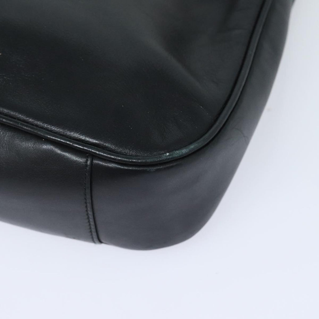 GUCCI Bamboo Hand Bag Leather 2way Black Gold 001 1998 1638 91397