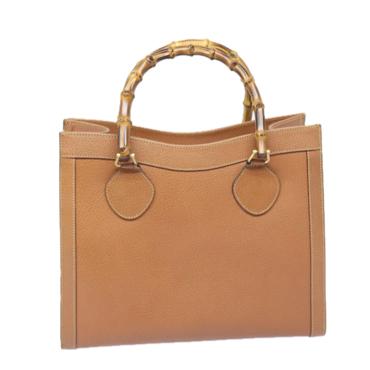 GUCCI Bamboo Hand Bag Leather Brown Gold 002 1186 0260 91413