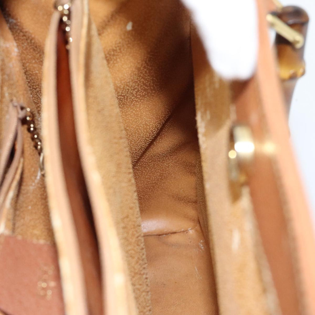 GUCCI Bamboo Hand Bag Leather Brown Gold 002 1186 0260 91413