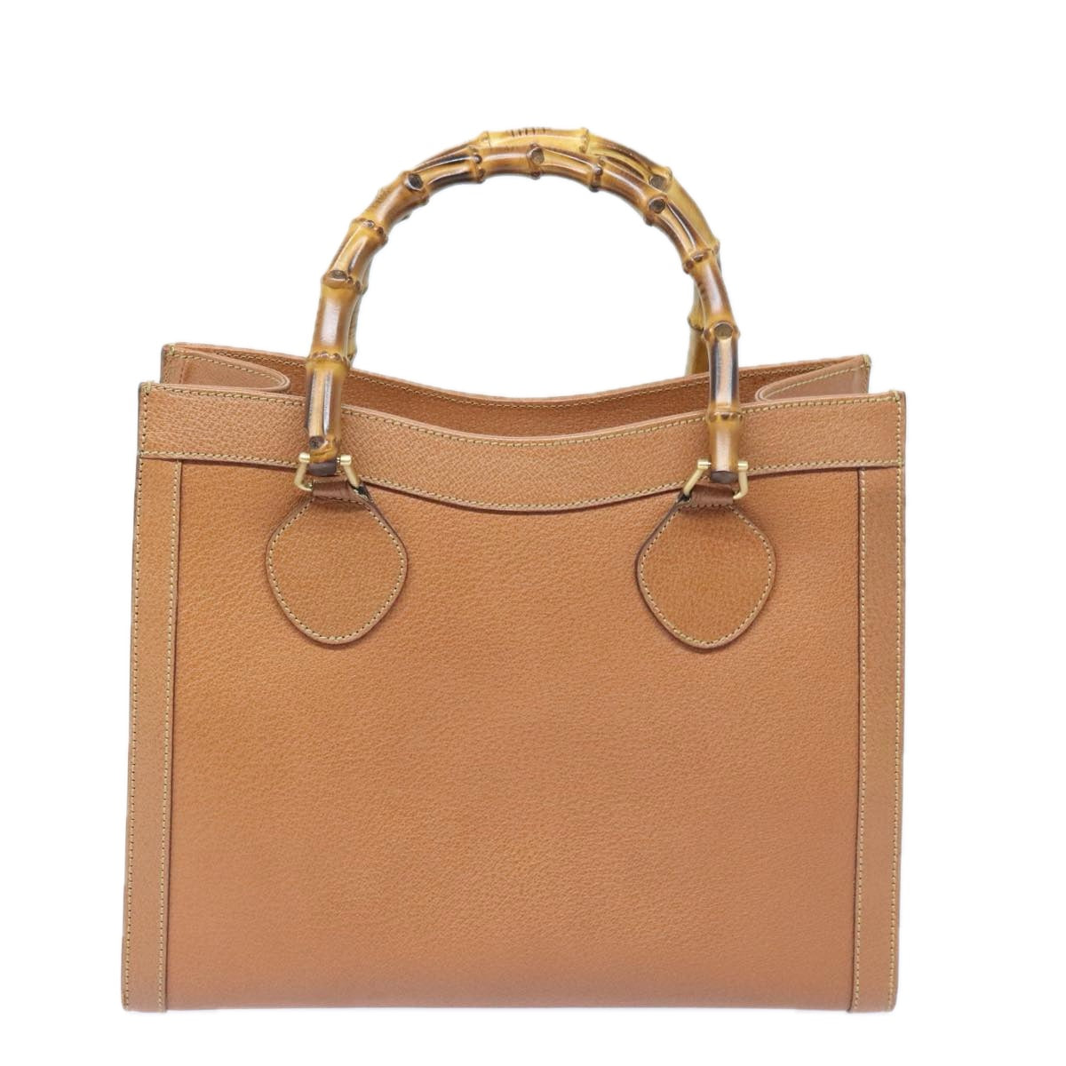 GUCCI Bamboo Hand Bag Leather Brown Gold 002 1186 0260 91413