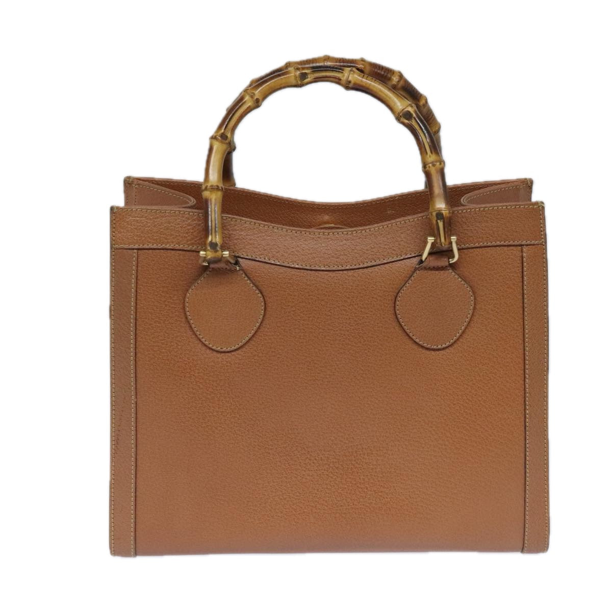 GUCCI Bamboo Hand Bag Leather Brown Gold 002 1186 0260 91413