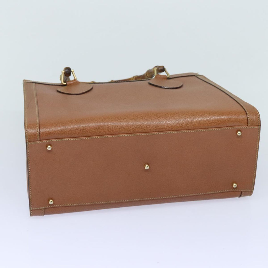 GUCCI Bamboo Hand Bag Leather Brown Gold 002 1186 0260 91413