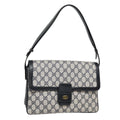 GUCCI GG Canvas Shoulder Bag PVC Leather Beige Navy 91438