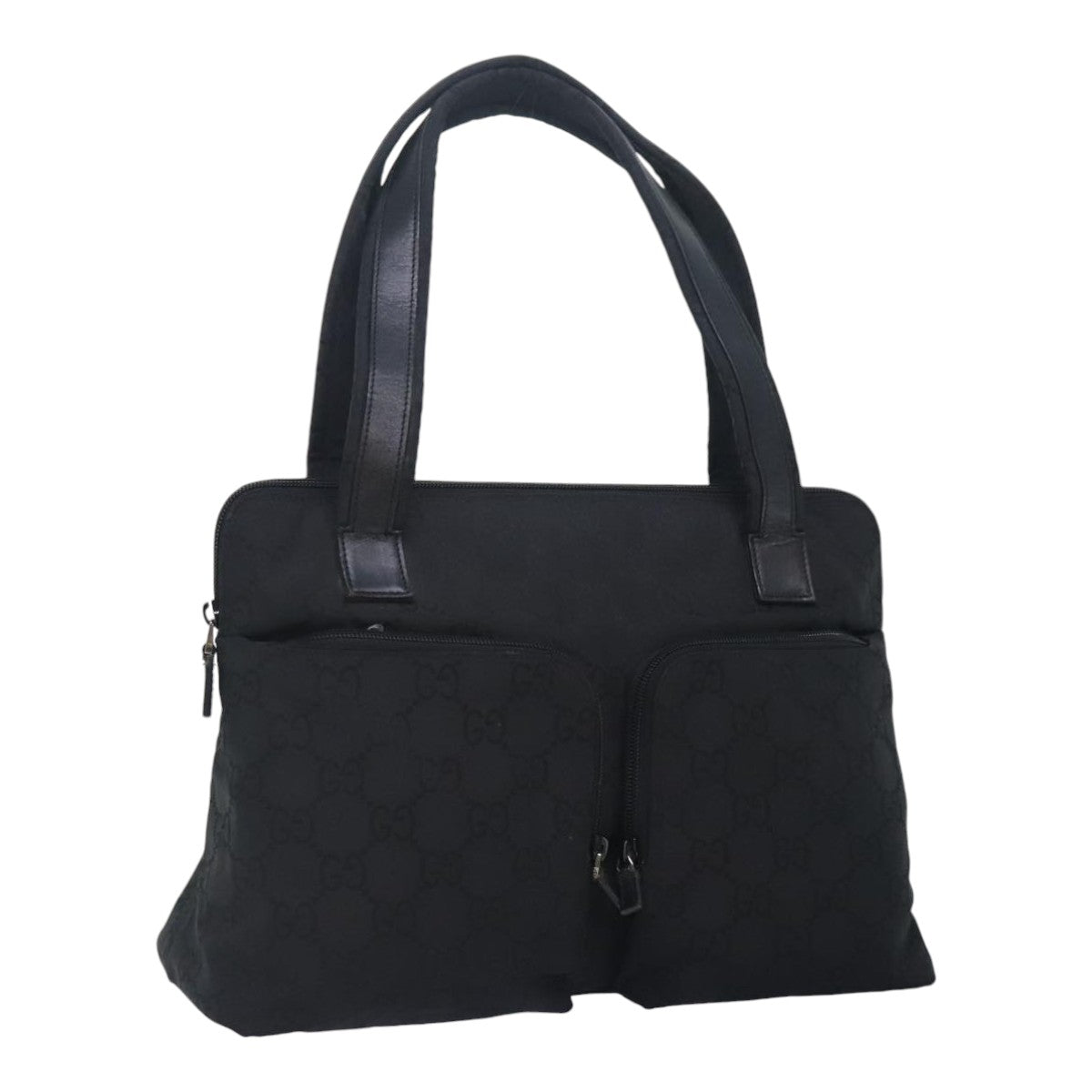 GUCCI GG Canvas Shoulder Bag Nylon Black 91479