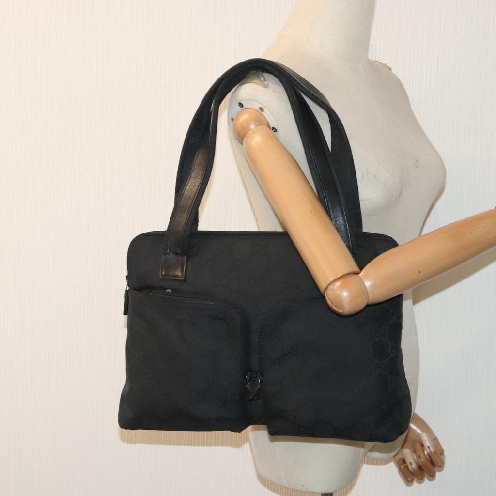 GUCCI GG Canvas Shoulder Bag Nylon Black 91479