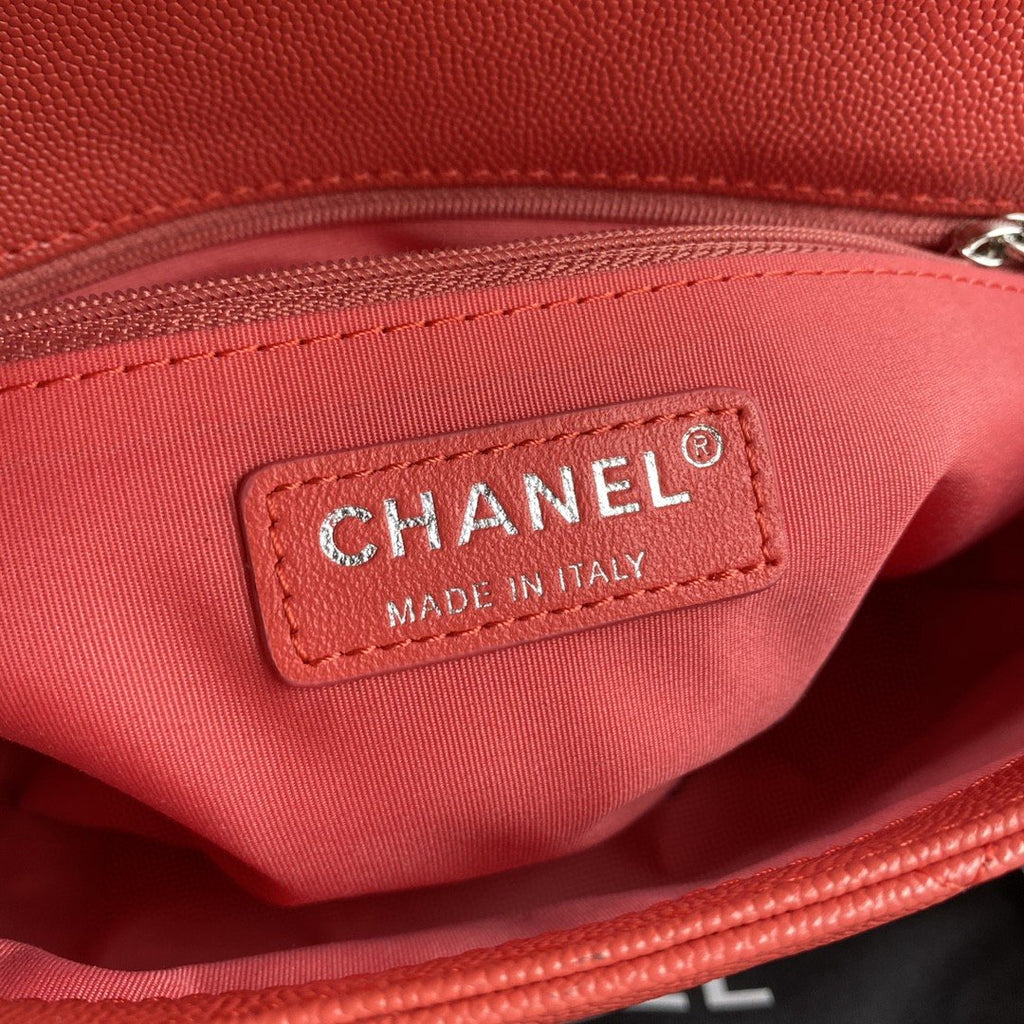 CHLFlap Bag Red Hardware Grained Red For Women, Women’s Handbags, Shoulder Bags 9.4in/24cm AS2303