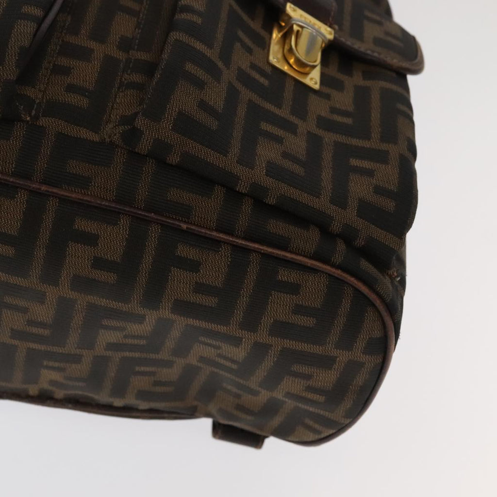 FENDI Zucca Canvas Backpack Brown Black gold 91551