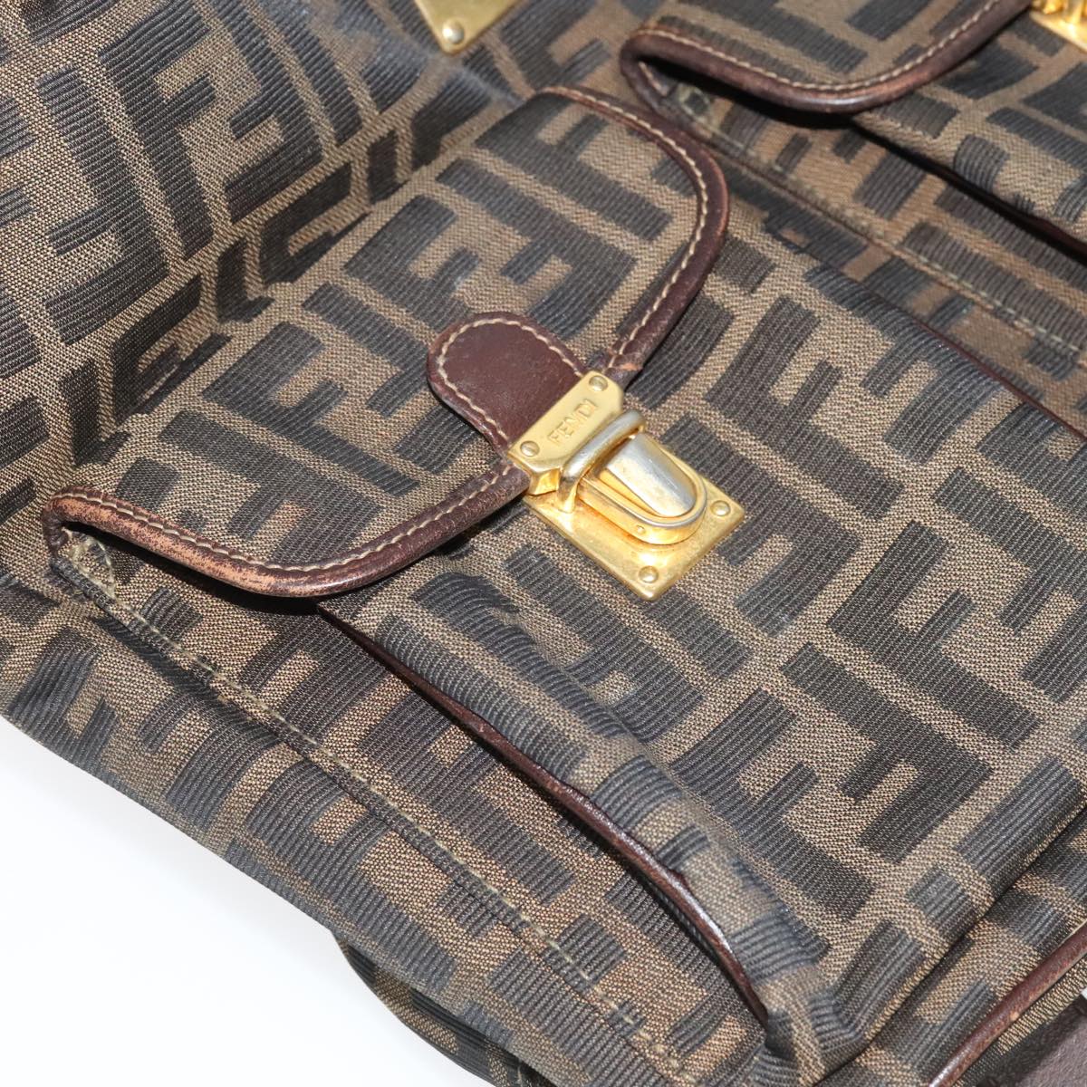 FENDI Zucca Canvas Backpack Brown Black gold 91551