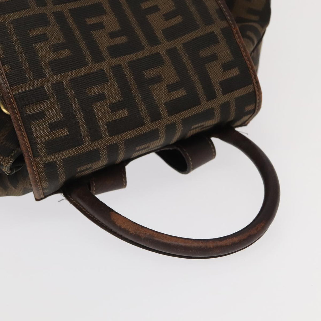 FENDI Zucca Canvas Backpack Brown Black gold 91551