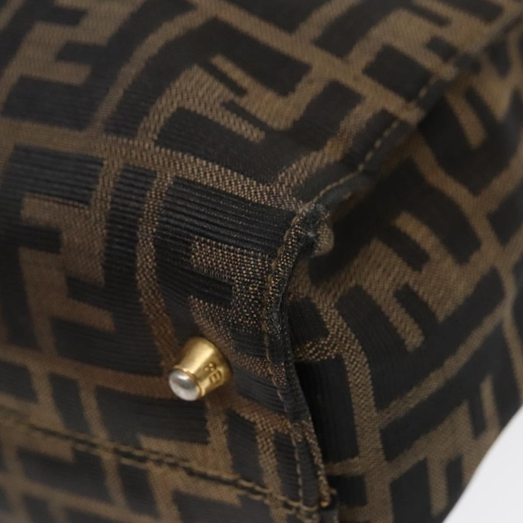 FENDI Zucca Canvas Hand Bag Brown 91561