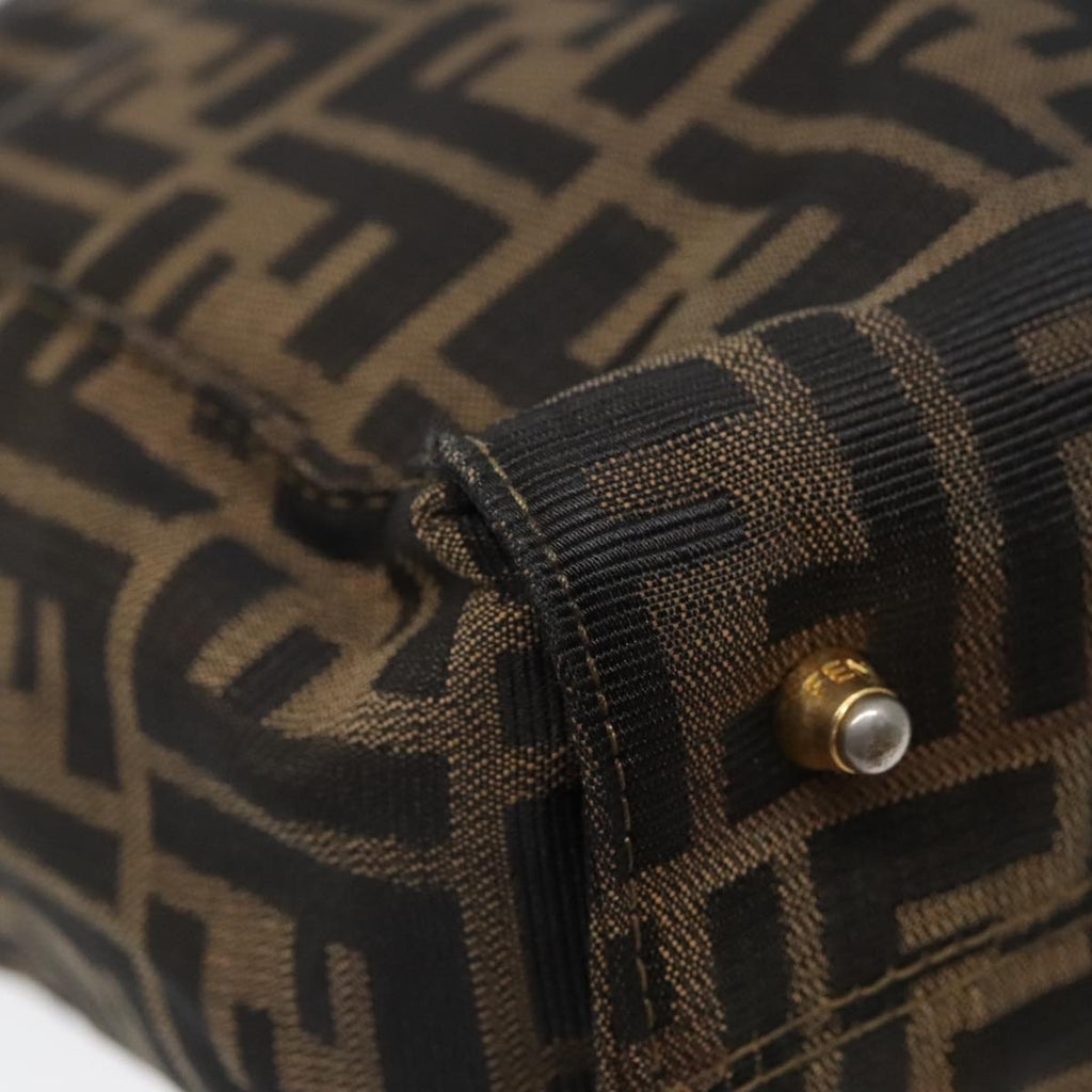 FENDI Zucca Canvas Hand Bag Brown 91561