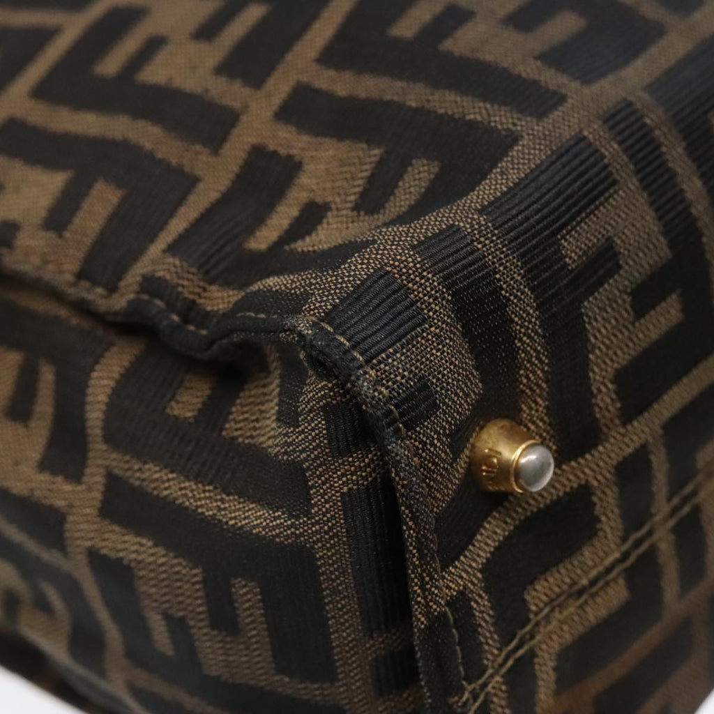 FENDI Zucca Canvas Hand Bag Brown 91561