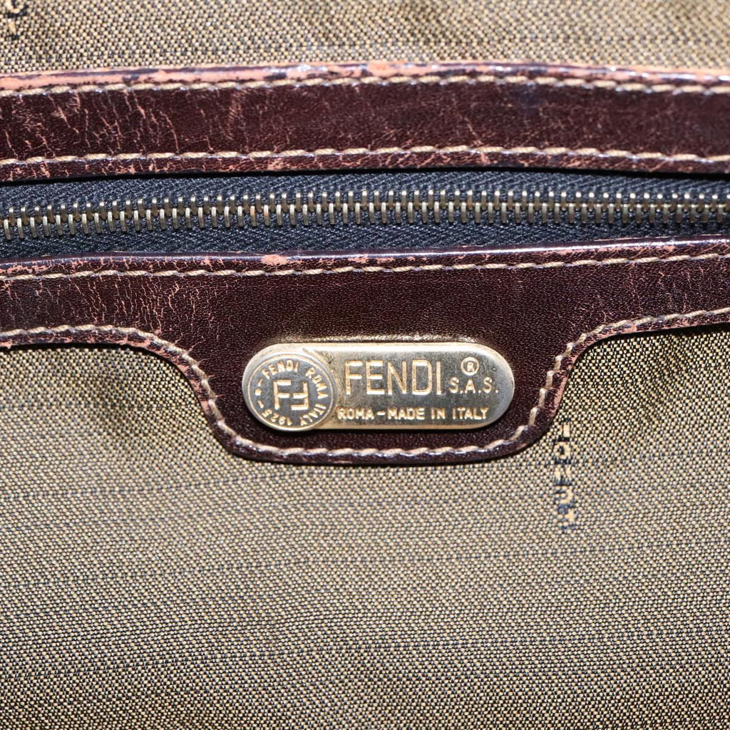 FENDI Zucca Canvas Hand Bag Brown 91561