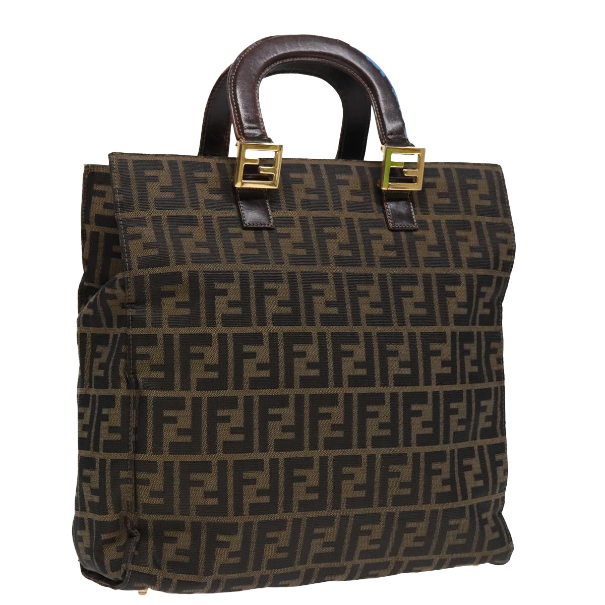 FENDI Zucca Canvas Hand Bag Brown 91561