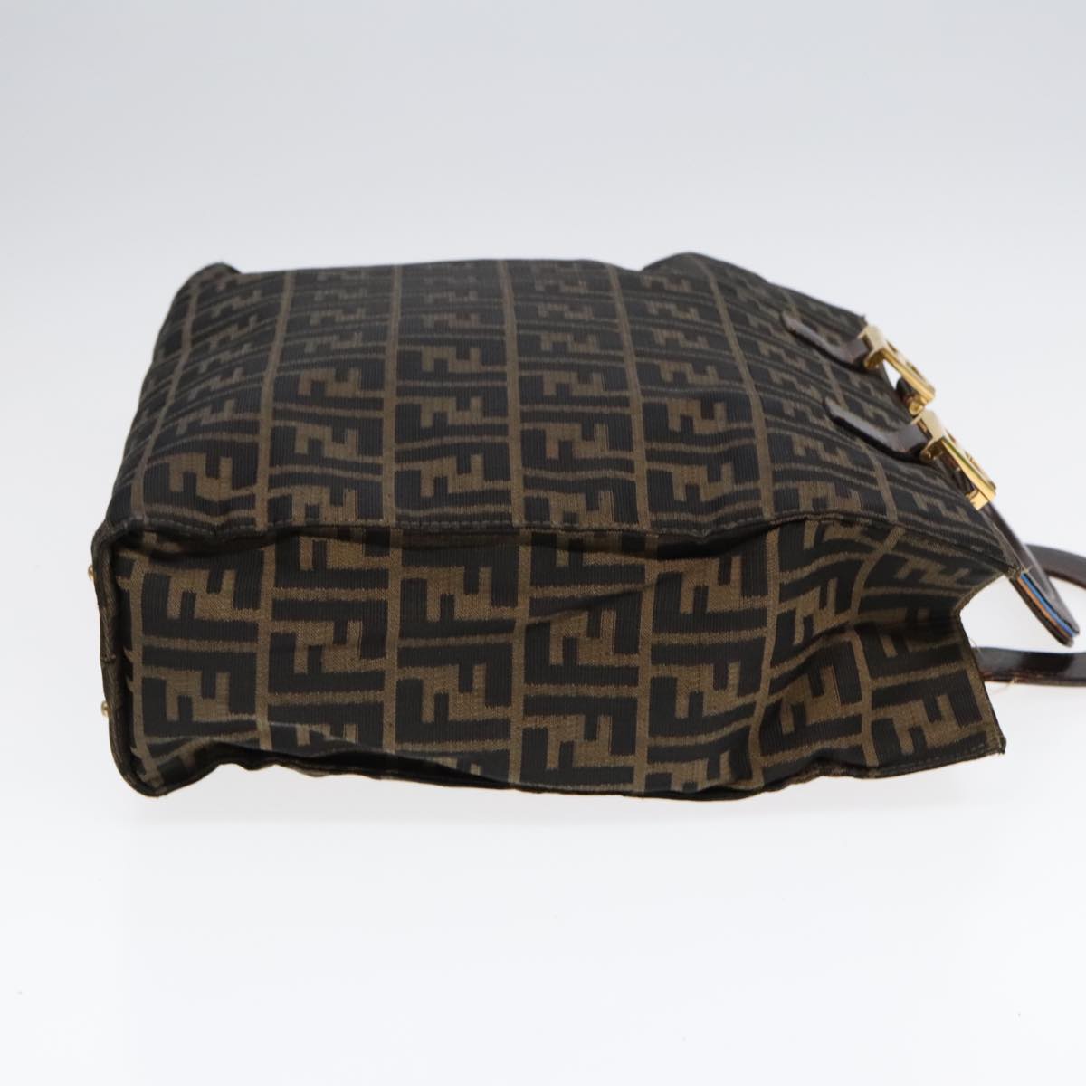 FENDI Zucca Canvas Hand Bag Brown 91561