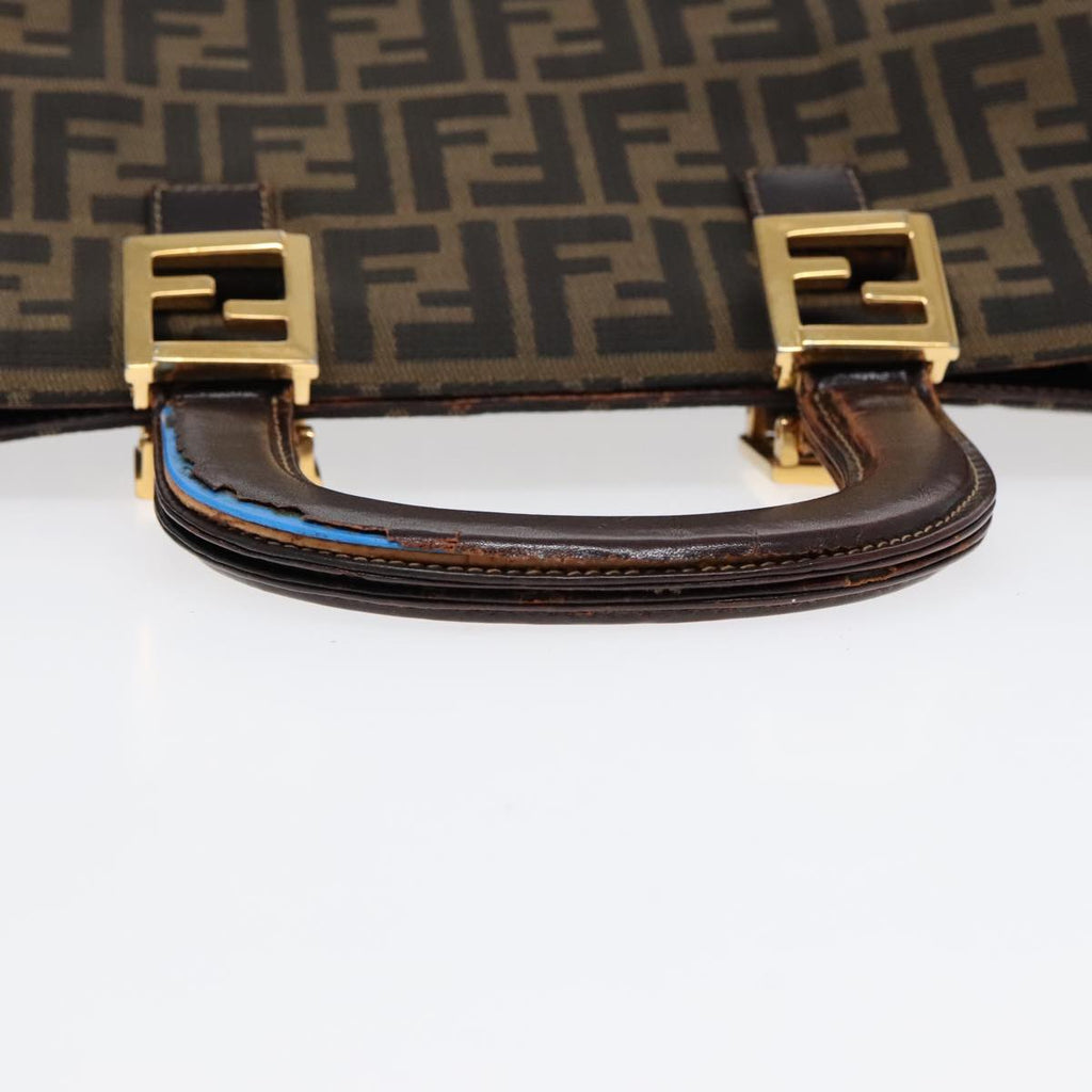 FENDI Zucca Canvas Hand Bag Brown 91561