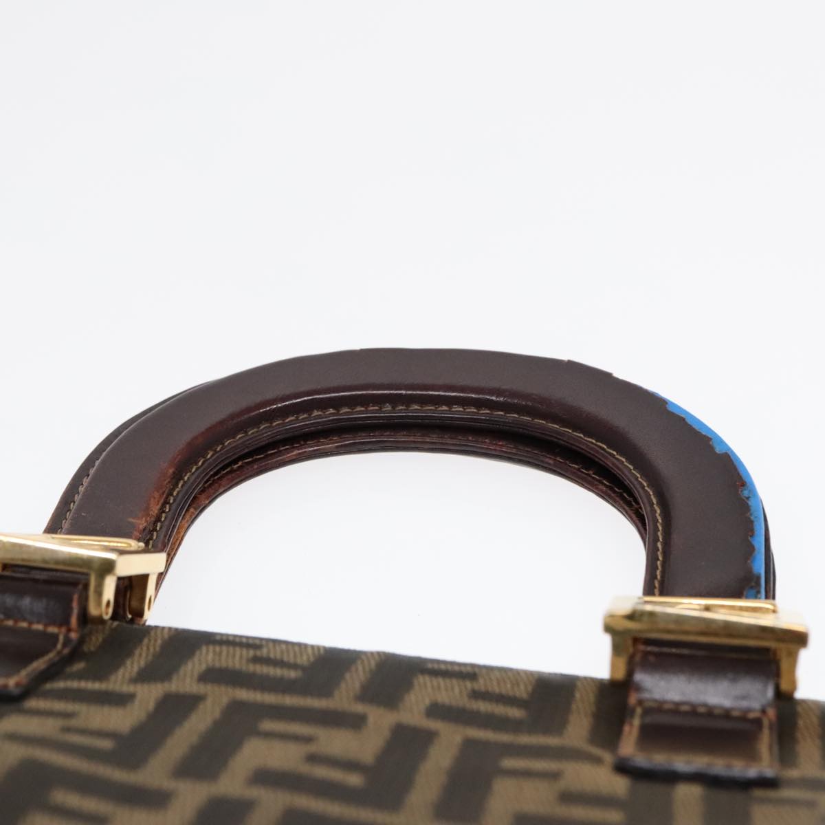 FENDI Zucca Canvas Hand Bag Brown 91561