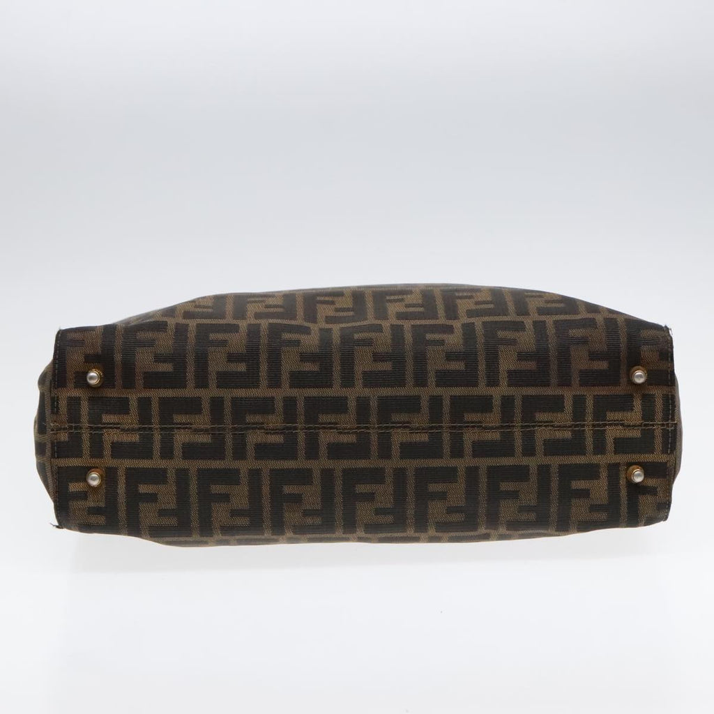 FENDI Zucca Canvas Hand Bag Brown 91561
