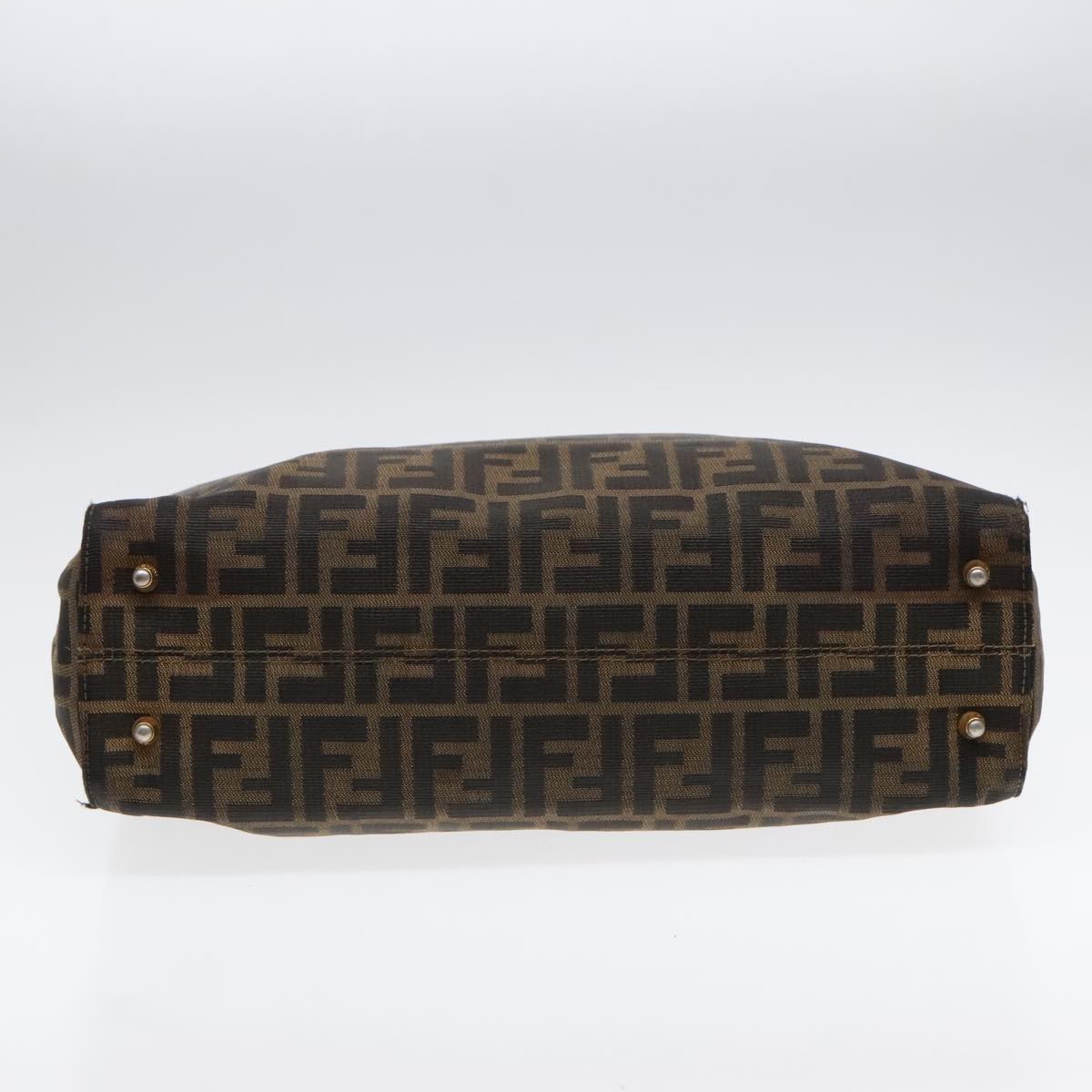 FENDI Zucca Canvas Hand Bag Brown 91561