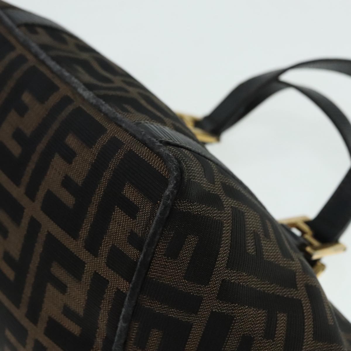 FENDI Zucca Canvas Hand Bag Brown 91562