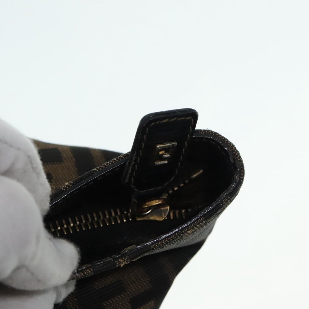 FENDI Zucca Canvas Hand Bag Brown 91562