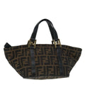FENDI Zucca Canvas Hand Bag Brown 91562