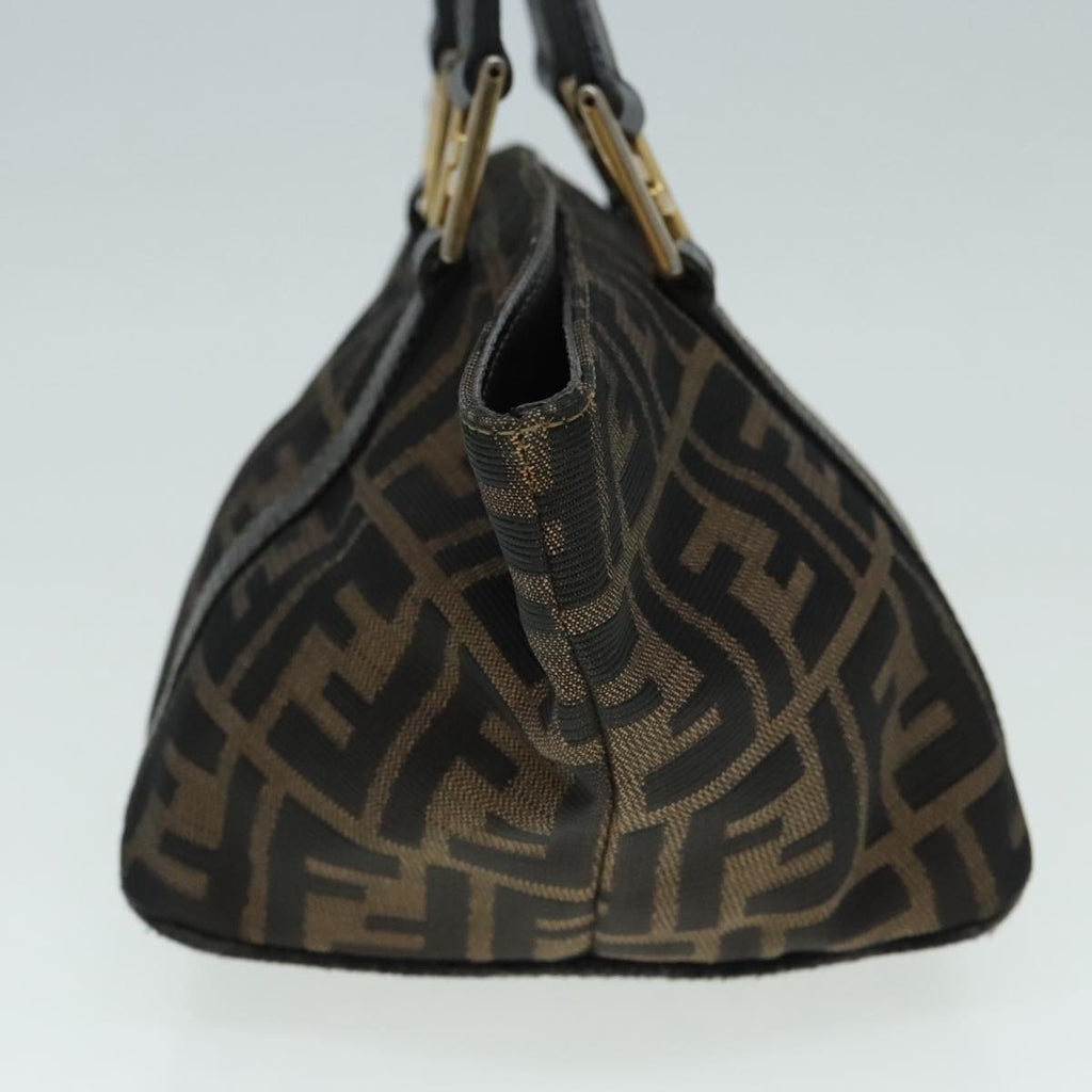 FENDI Zucca Canvas Hand Bag Brown 91562