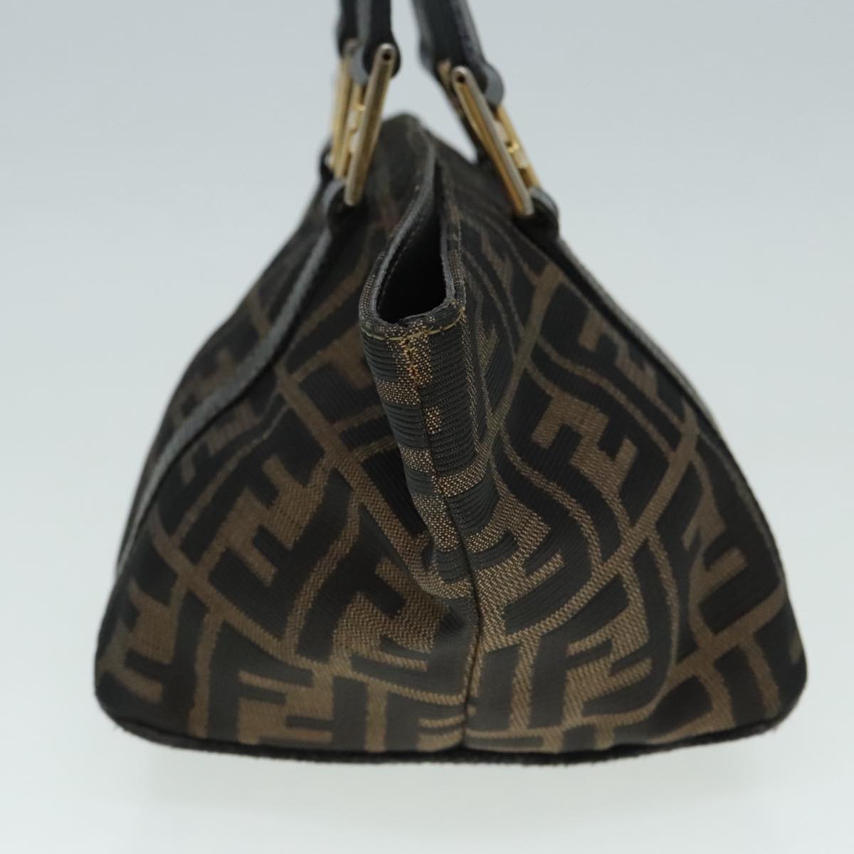 FENDI Zucca Canvas Hand Bag Brown 91562