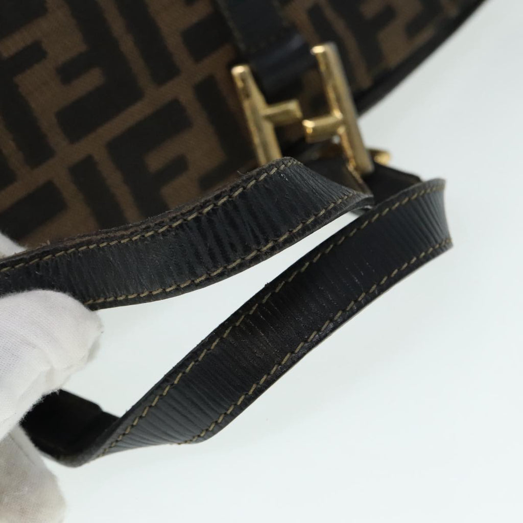FENDI Zucca Canvas Hand Bag Brown 91562