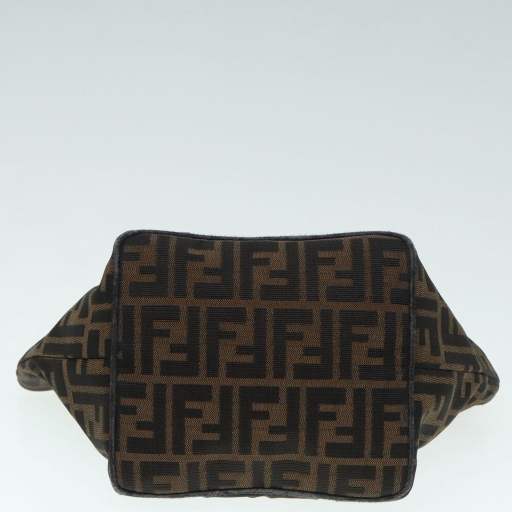 FENDI Zucca Canvas Hand Bag Brown 91562