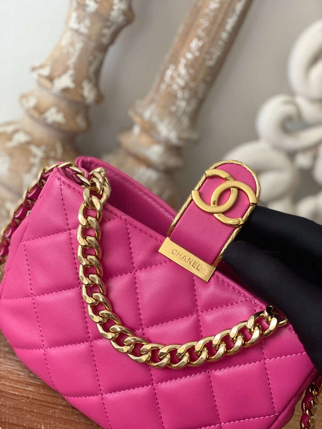 CHLSmall Hobo Bag Gold Hardware PiNike For Women Handbags, Shoulder Bags 7.5in/19cm