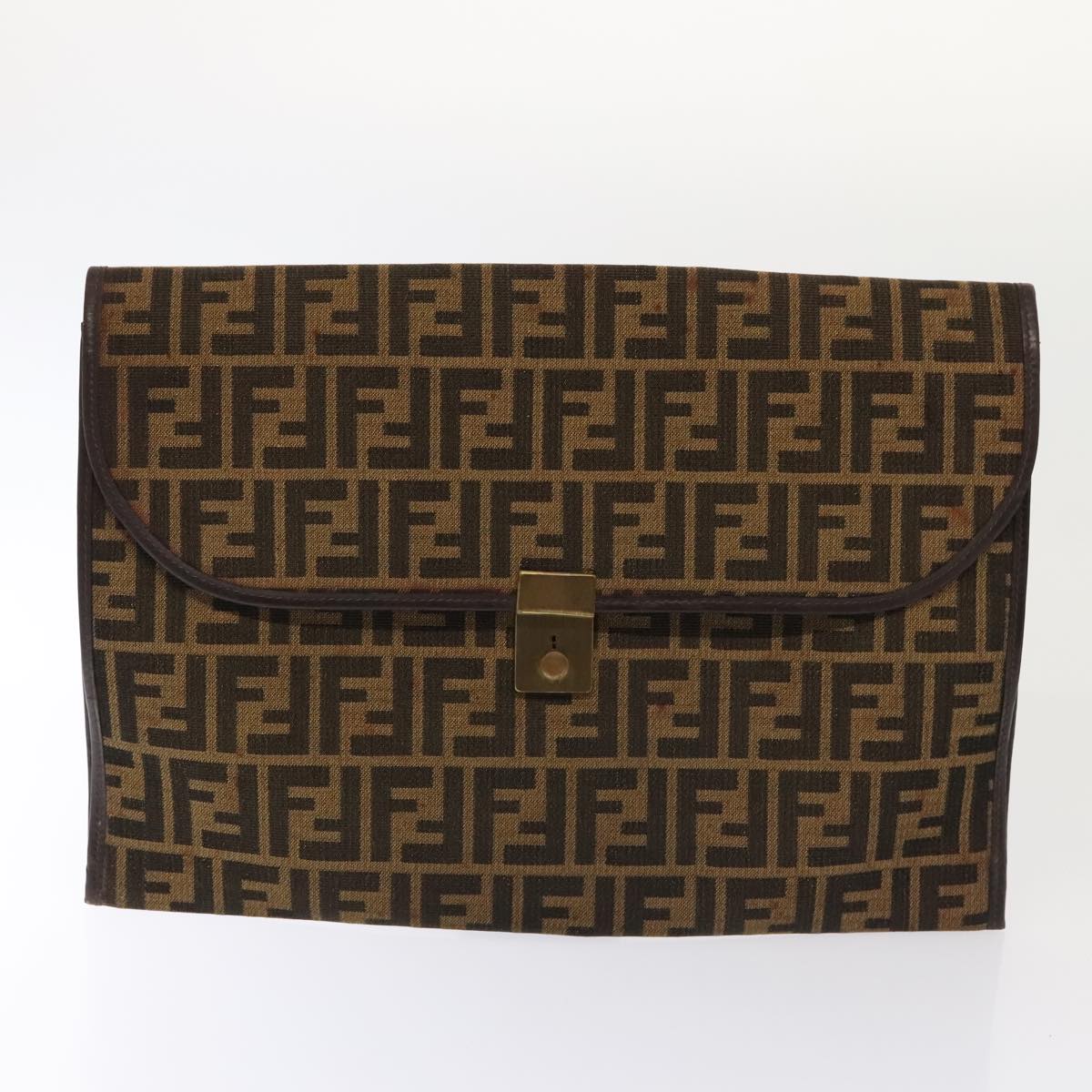 FENDI Zucca Canvas Trunk Brown 91631