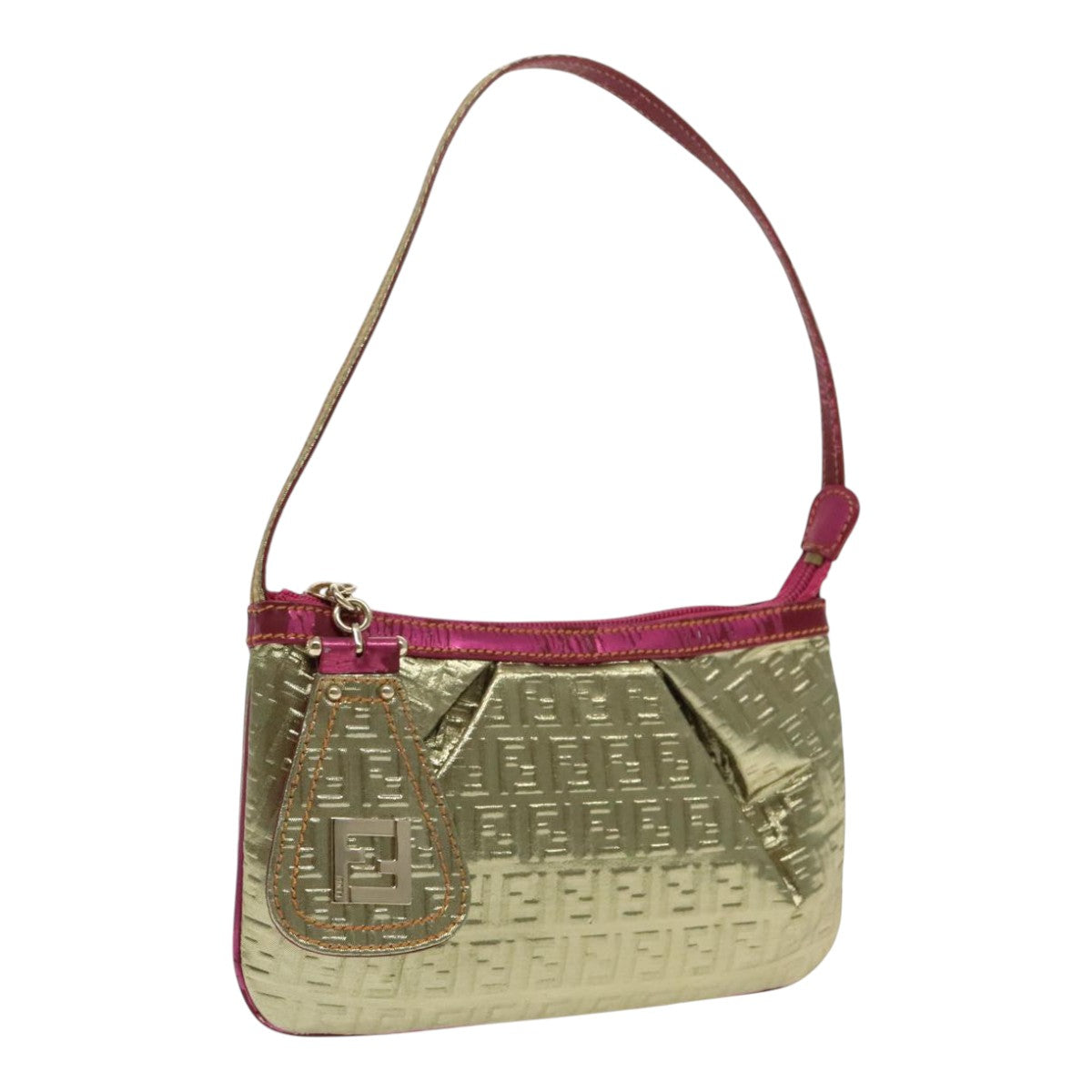 FENDI Zucchino Canvas Accessory Pouch Gold 91634