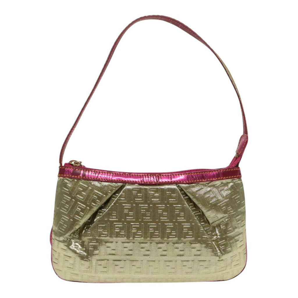 FENDI Zucchino Canvas Accessory Pouch Gold 91634