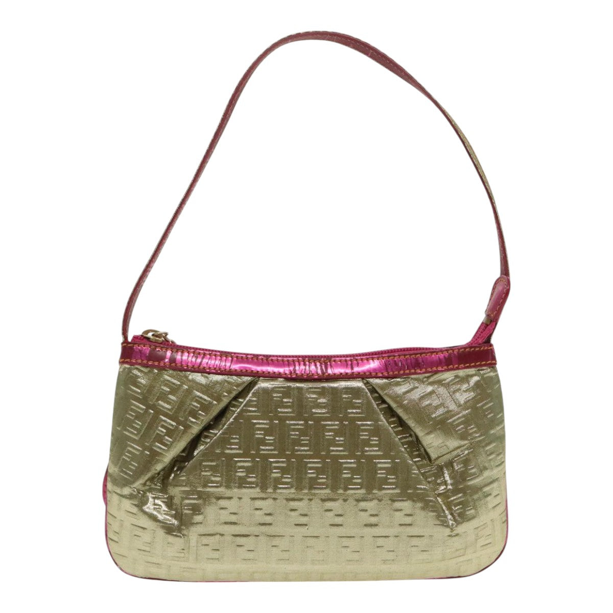 FENDI Zucchino Canvas Accessory Pouch Gold 91634