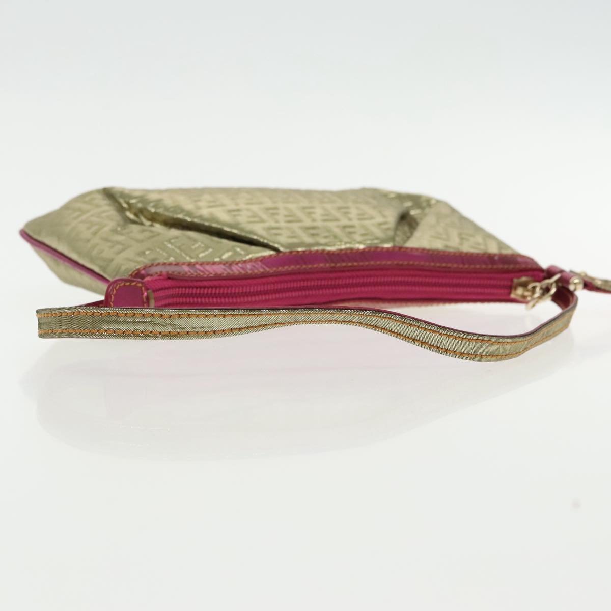 FENDI Zucchino Canvas Accessory Pouch Gold 91634