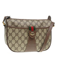 GUCCI GG Supreme Web Sherry Line Shoulder Bag PVC Beige 001 754 6177 91653