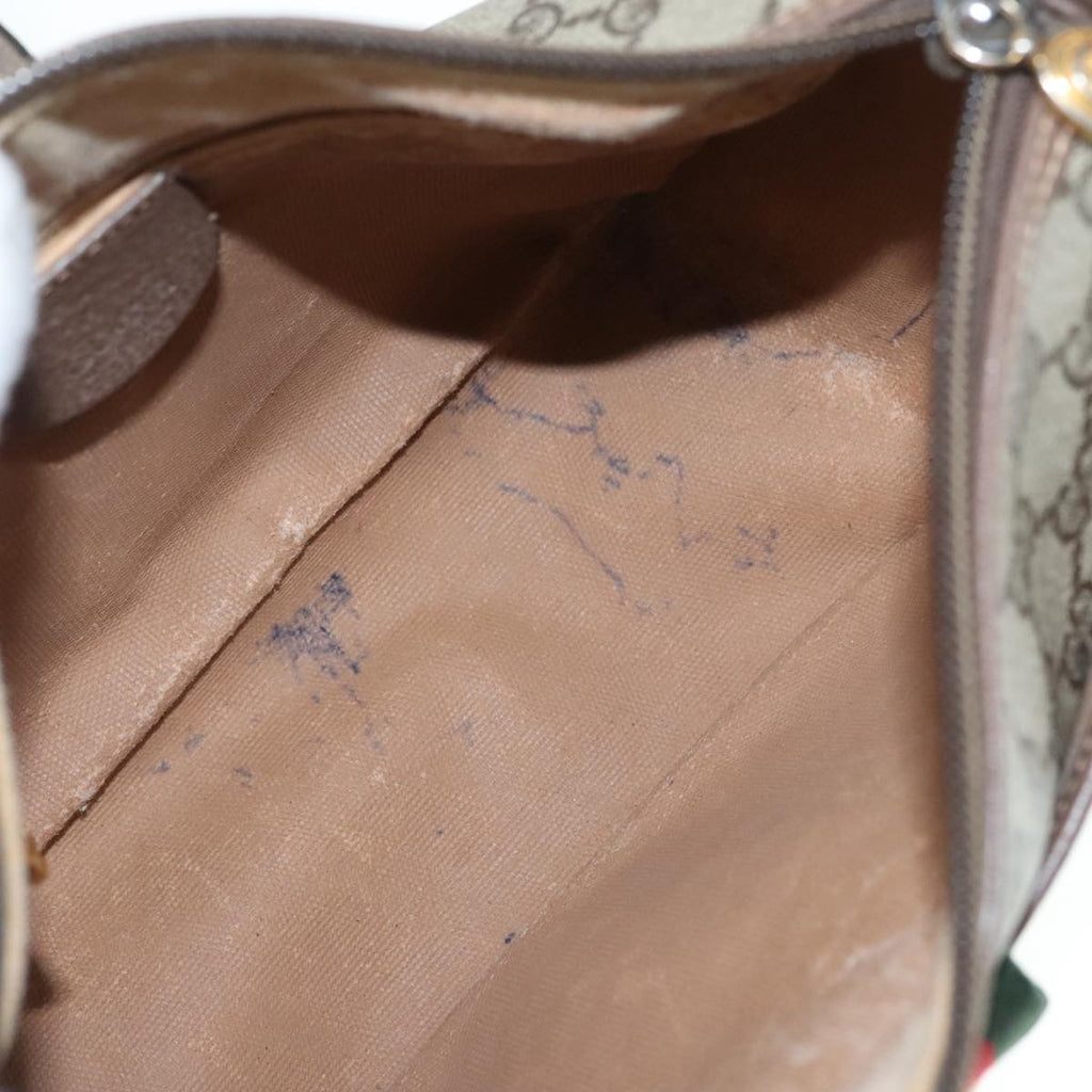 GUCCI GG Supreme Web Sherry Line Shoulder Bag PVC Beige 001 754 6177 91653