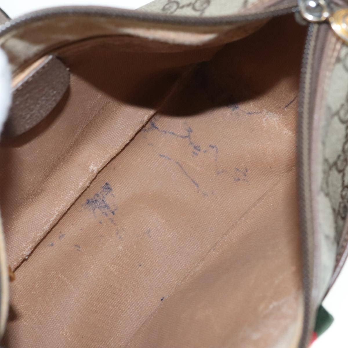 GUCCI GG Supreme Web Sherry Line Shoulder Bag PVC Beige 001 754 6177 91653