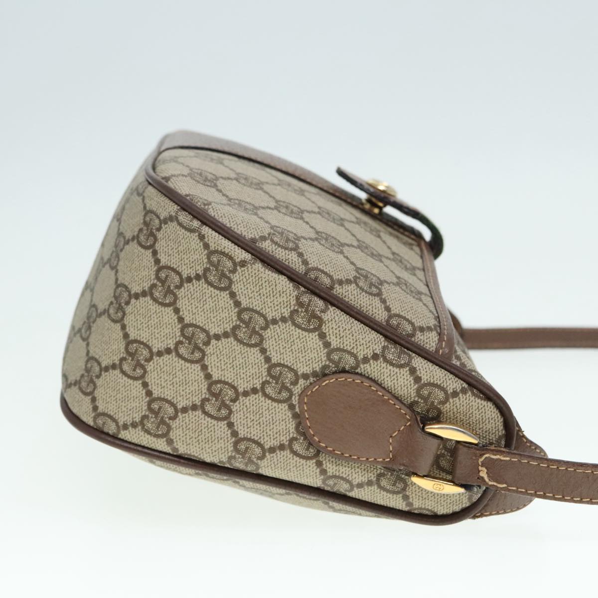 GUCCI GG Supreme Web Sherry Line Shoulder Bag PVC Beige 001 754 6177 91653