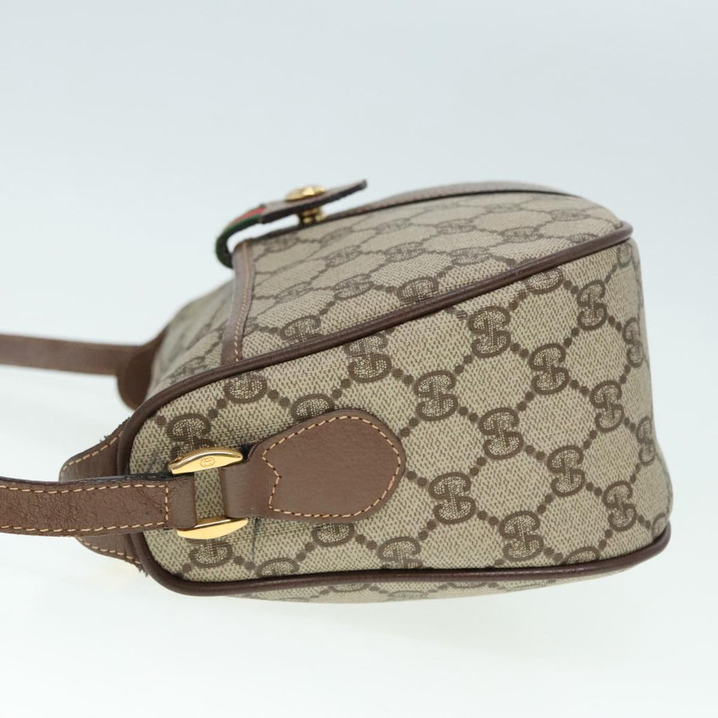 GUCCI GG Supreme Web Sherry Line Shoulder Bag PVC Beige 001 754 6177 91653
