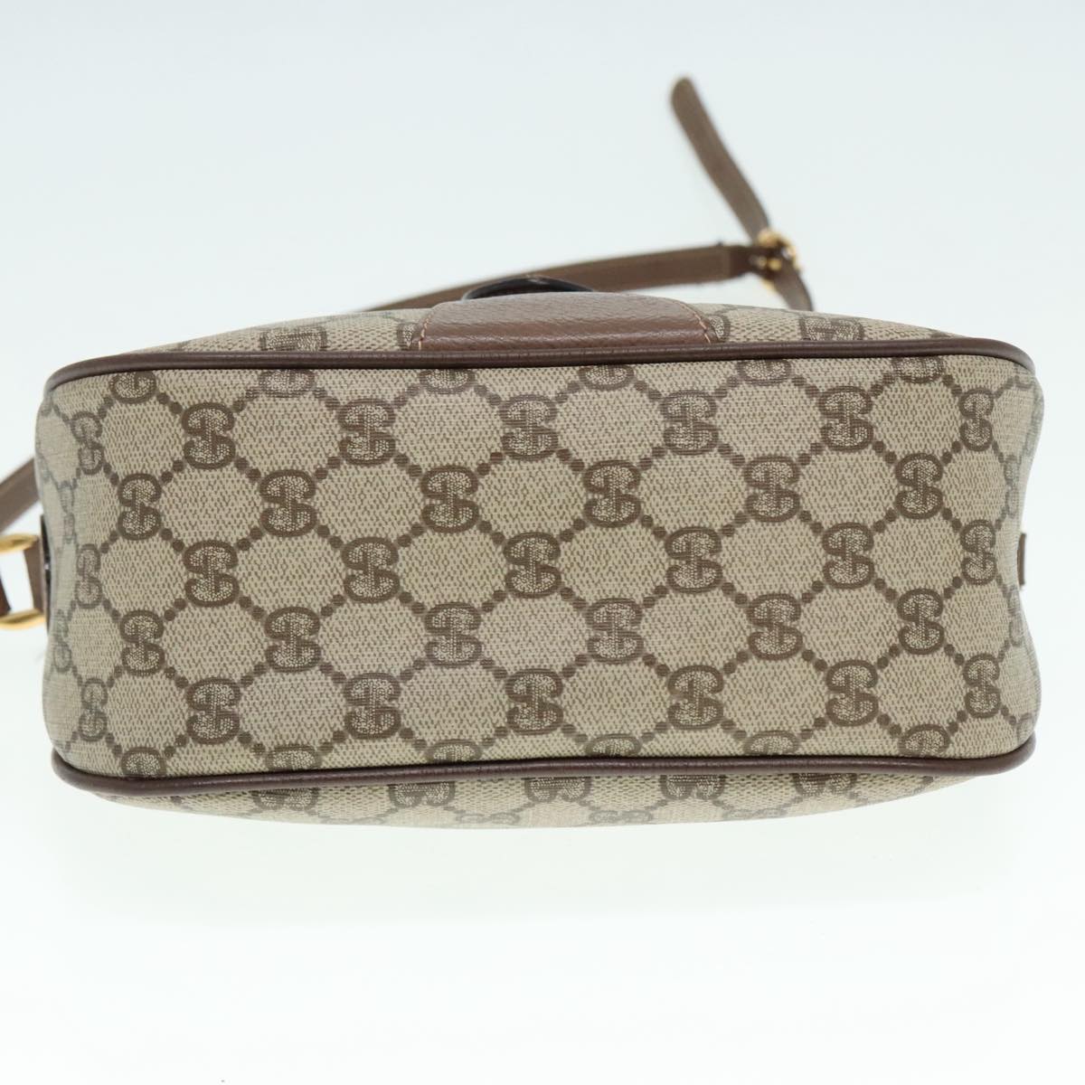 GUCCI GG Supreme Web Sherry Line Shoulder Bag PVC Beige 001 754 6177 91653