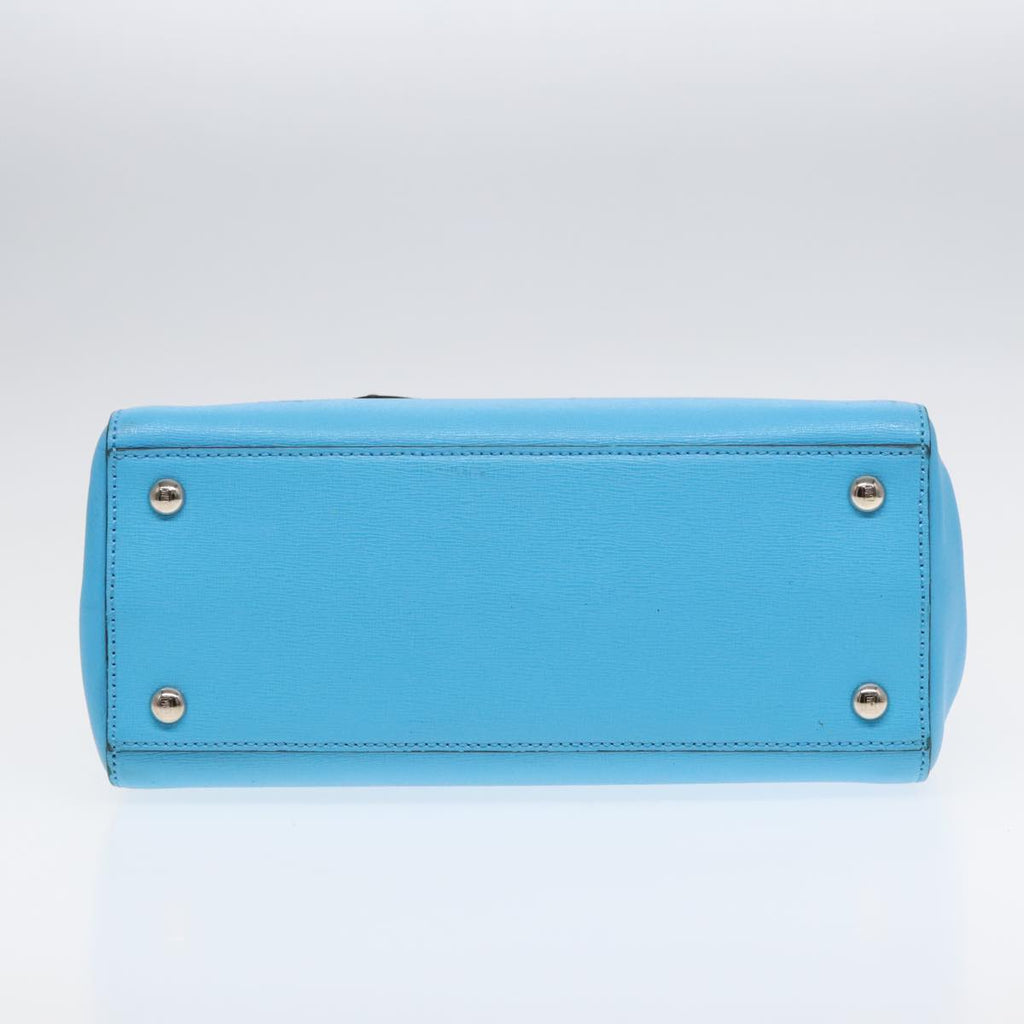FENDI To joule Hand Bag Leather 2way Blue Silver 91658