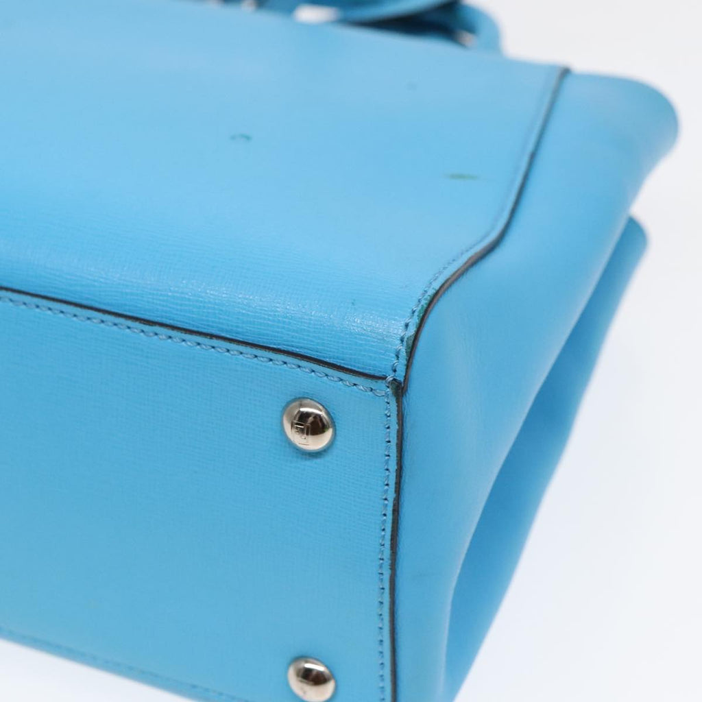 FENDI To joule Hand Bag Leather 2way Blue Silver 91658